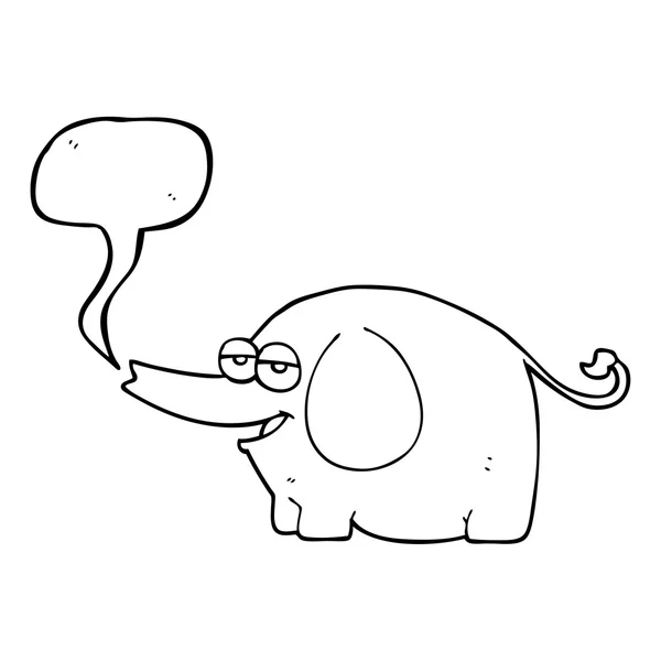 Toespraak bubble cartoon olifant spuiten van water — Stockvector