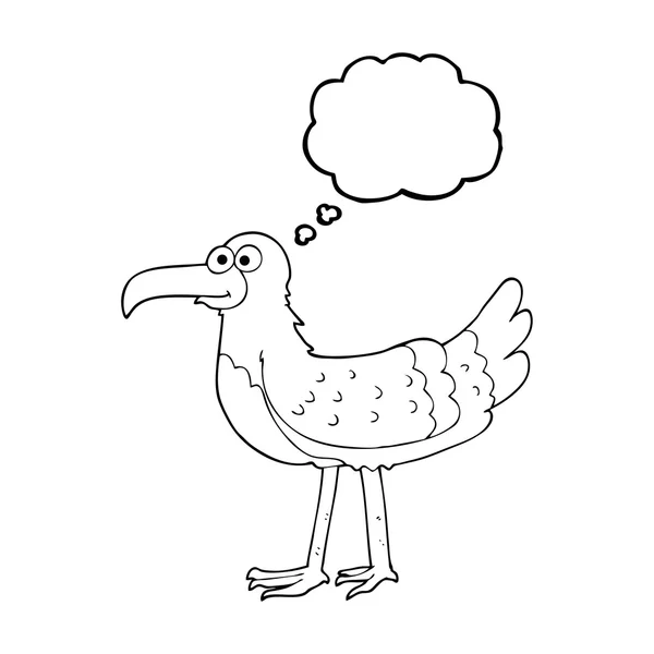 Pensamento bolha desenho animado gaivota — Vetor de Stock