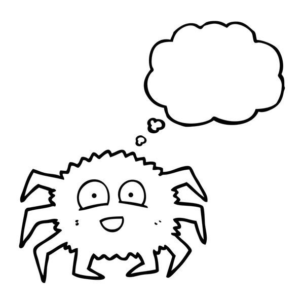 Pensamiento burbuja dibujos animados araña — Vector de stock