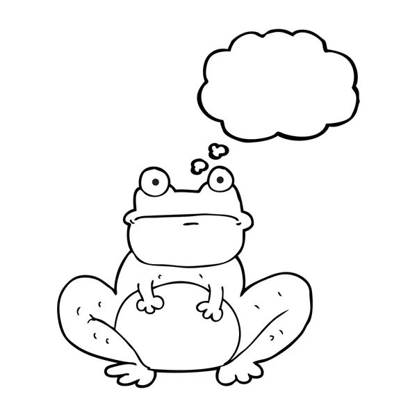 Myšlenka bubliny cartoon žába — Stockový vektor