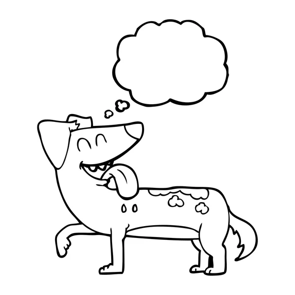 Dacht dat bubble cartoon hijgend hond — Stockvector