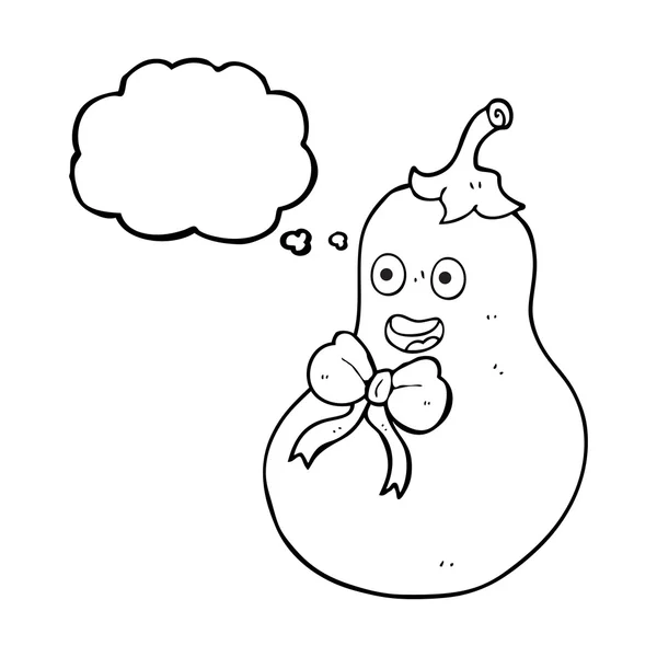 Pensée bulle dessin animé aubergine — Image vectorielle