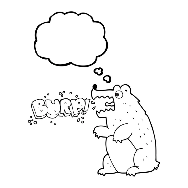 Pensée bulle dessin animé ours roter — Image vectorielle