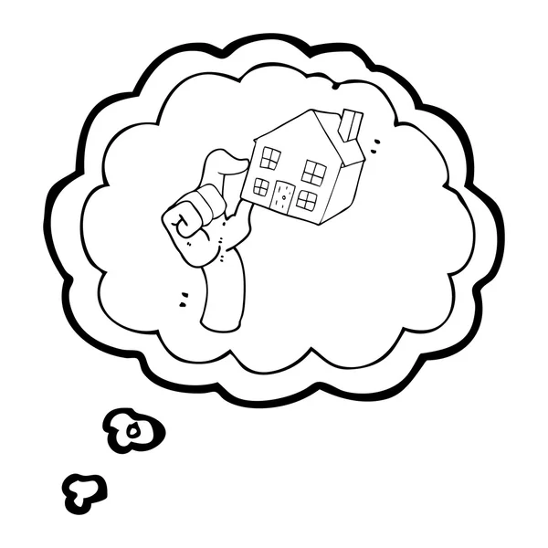 住房市场的思想泡沫卡通 — 图库矢量图片