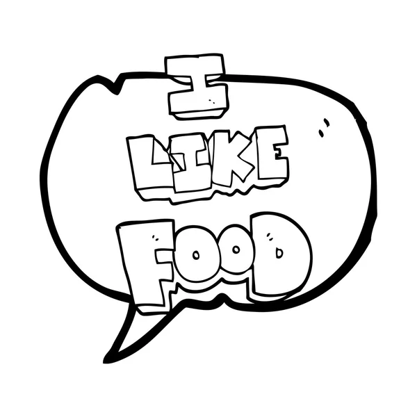 Toespraak bubble cartoon ik voedsel symbool — Stockvector