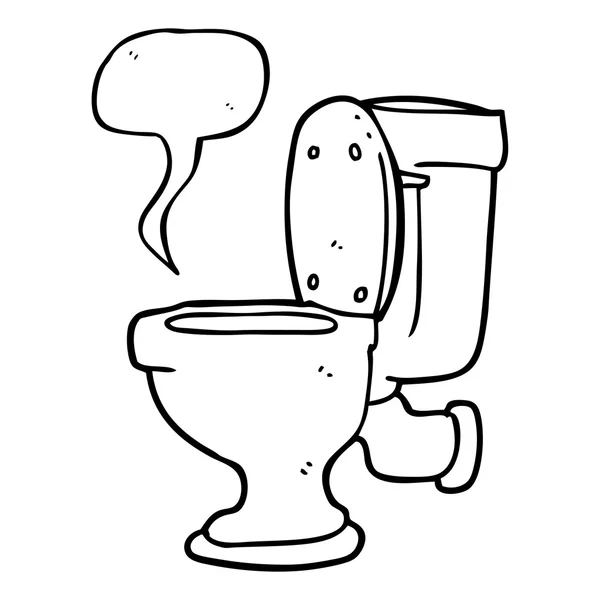 Toespraak bubble cartoon toilet — Stockvector