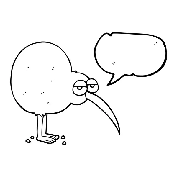 Sprechblase Karikatur Kiwi — Stockvektor