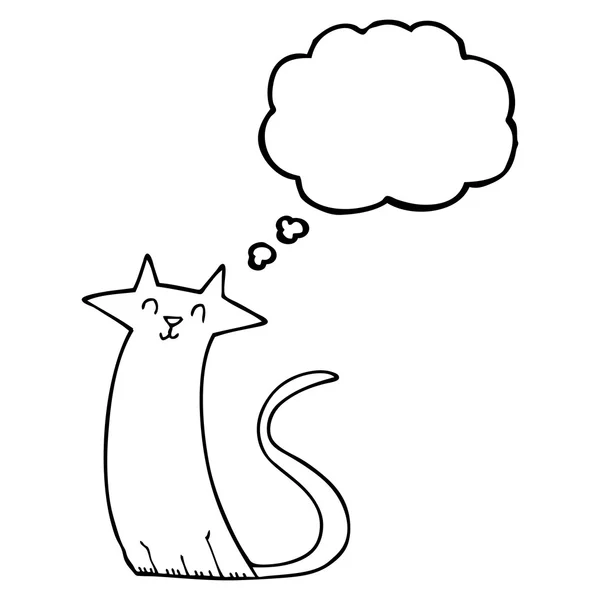 Pensamiento burbuja dibujos animados gato — Vector de stock