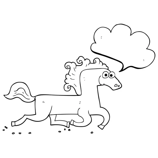 Speech bubble cartoon running horse — Stock Vector