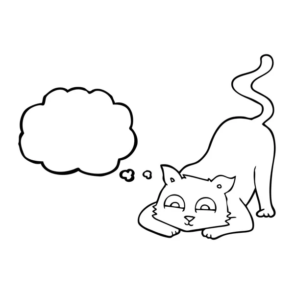 Pensamento bolha desenho animado gato — Vetor de Stock