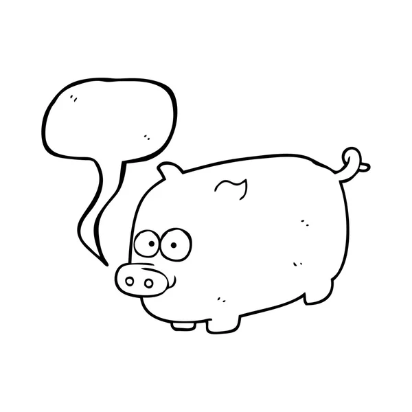 Мовна бульбашка мультяшна свиня — стоковий вектор