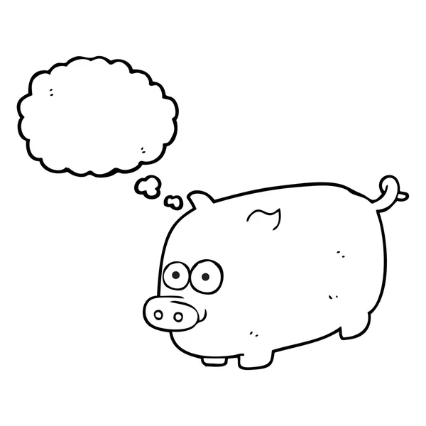 Thought bubble cartoon pig — Stock Vector