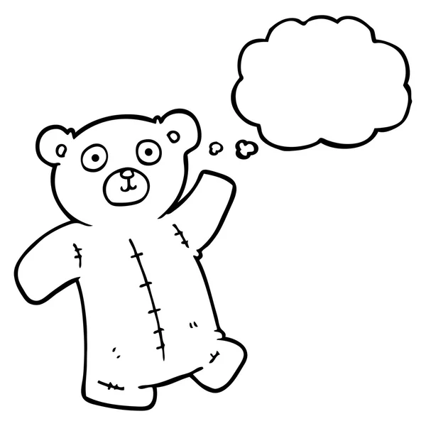 Urso de pelúcia de desenho animado bolha pensamento —  Vetores de Stock
