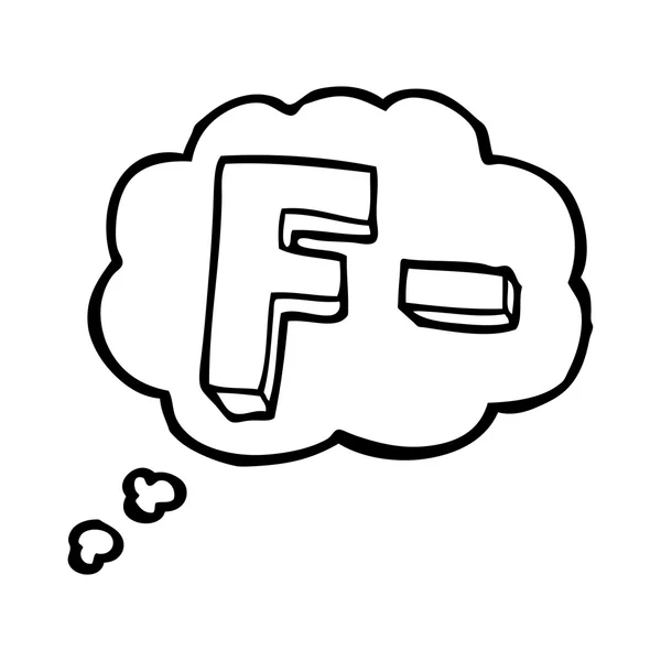 Pensée bulle dessin animé F grade — Image vectorielle