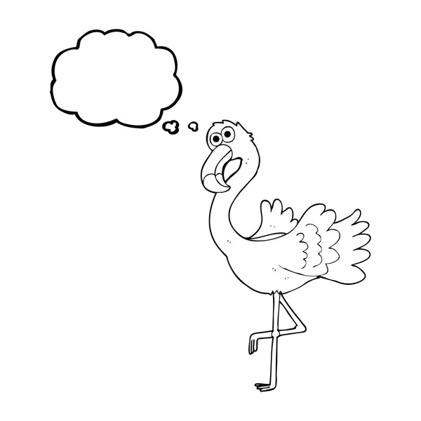 Pensamento bolha desenho animado flamingo —  Vetores de Stock