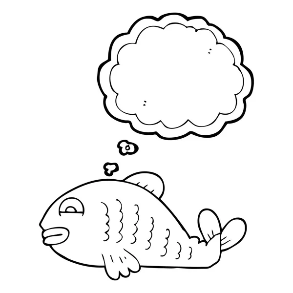 Pensée bulle dessin animé poisson — Image vectorielle