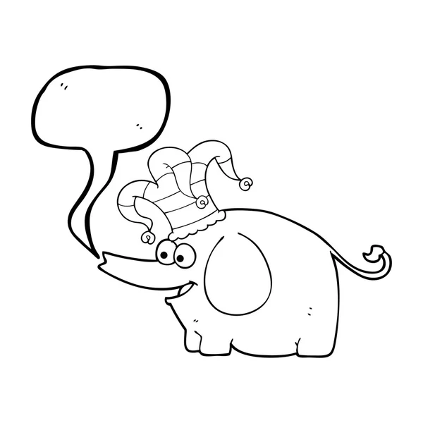 Мультяшный слон в цирковой шляпе — стоковый вектор