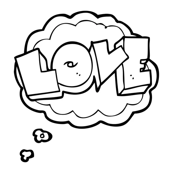 Pensée bulle dessin animé amour signe — Image vectorielle