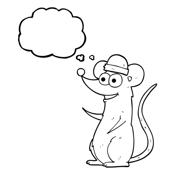Myšlenka bubliny cartoon šťastná myš — Stockový vektor