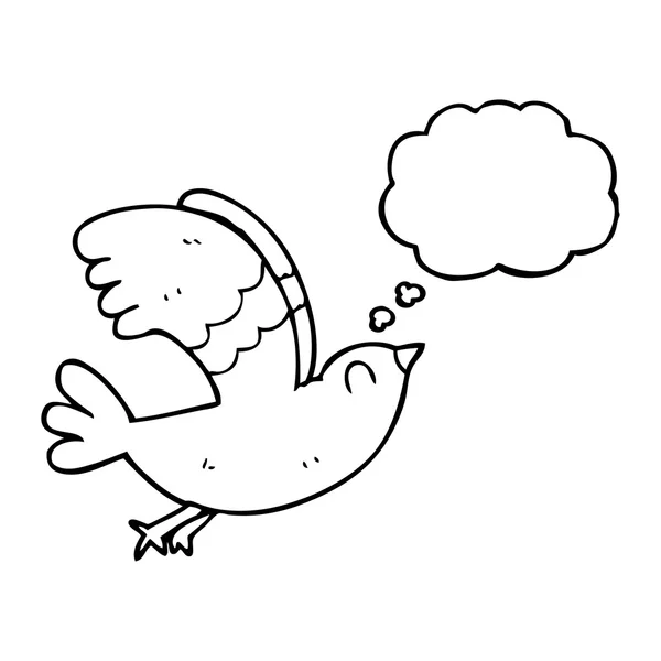 Thought bubble cartoon bird — Stock Vector