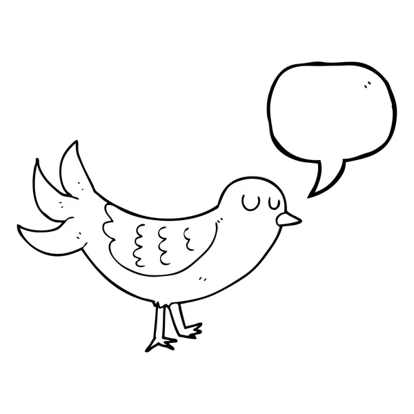 Discours bulle dessin animé oiseau — Image vectorielle