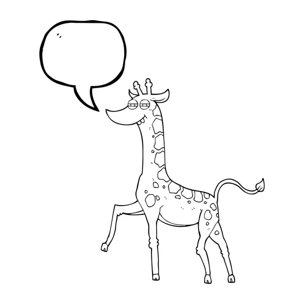 Speech bubble cartoon giraffe — Stock Vector