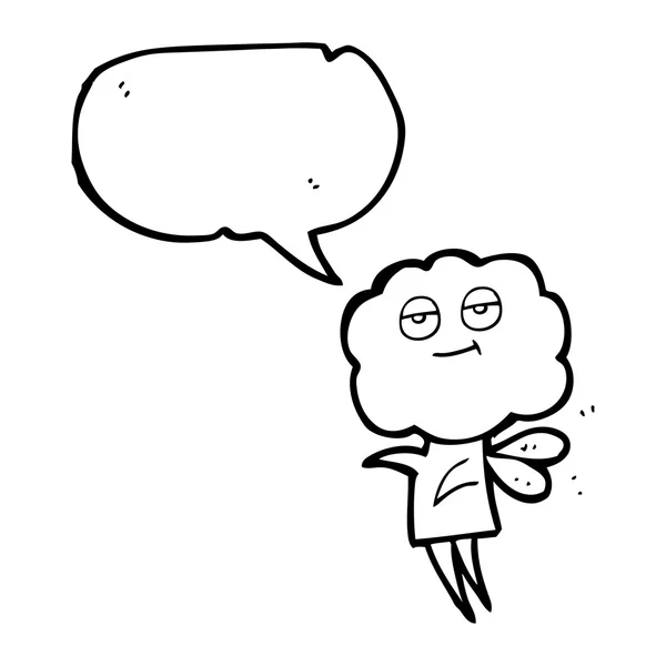 Speech bubble cartoon cute cloud head imp — Stock Vector