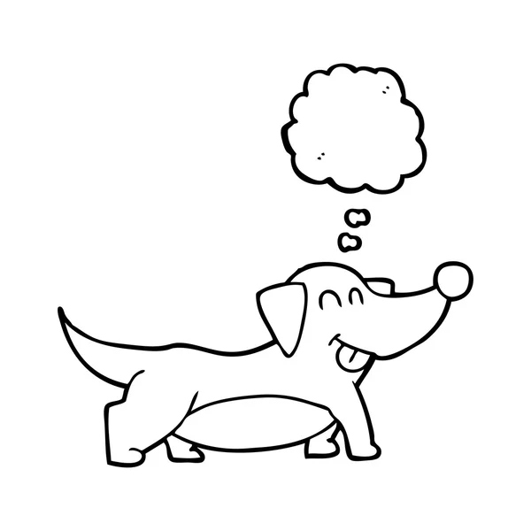 Thought bubble cartoon happy little dog — Stock Vector