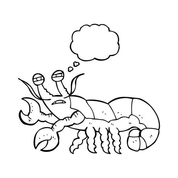 Thought bubble cartoon lobster — Stock Vector