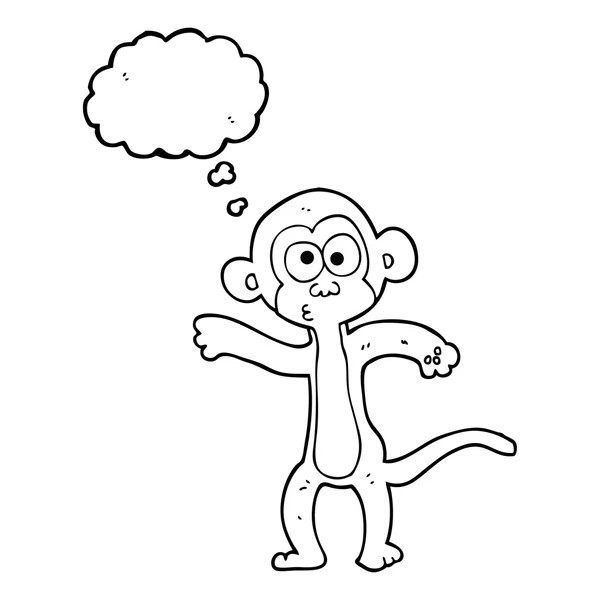 Pensamento bolha dos desenhos animados macaco — Vetor de Stock