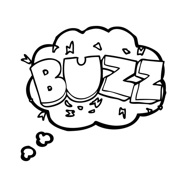 Gedachte zeepbel cartoon buzz symbool — Stockvector