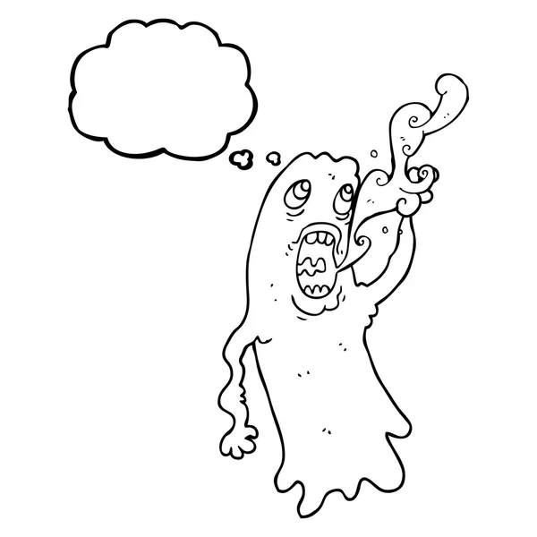 Pensamento bolha fantasma dos desenhos animados — Vetor de Stock