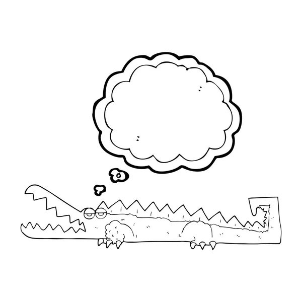 Myšlenka bubliny cartoon krokodýl — Stockový vektor