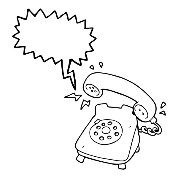 Voz burbuja dibujos animados timbre teléfono — Archivo Imágenes Vectoriales