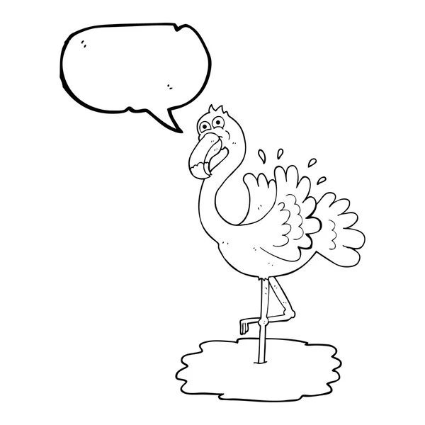 Speech bubble cartoon flamingo — Stock Vector
