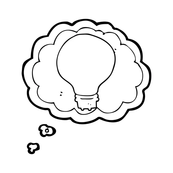 Thought bubble cartoon light bulb — Stock Vector