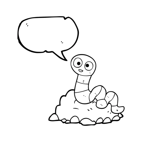演讲泡沫卡通蚯蚓 — 图库矢量图片