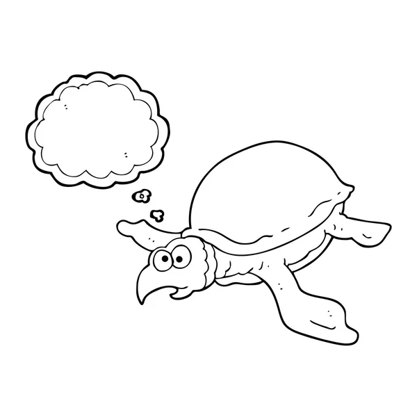 Dacht dat bubble cartoon schildpad — Stockvector