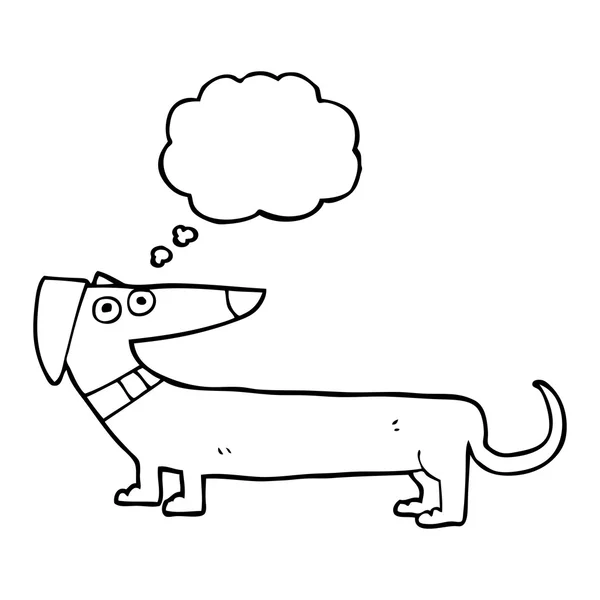 Gedankenblase Cartoon Wurst Hund — Stockvektor