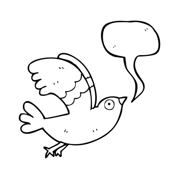 Speech bubble cartoon bird — Stock Vector