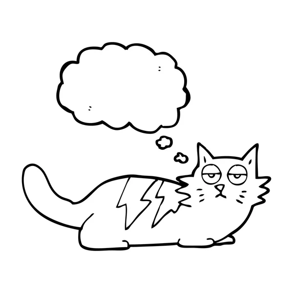 Σκέψη φούσκα κινούμενα σχέδια γάτας — Διανυσματικό Αρχείο