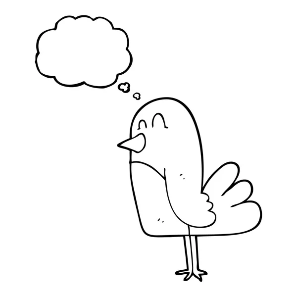 Gedachte zeepbel cartoon vogel — Stockvector
