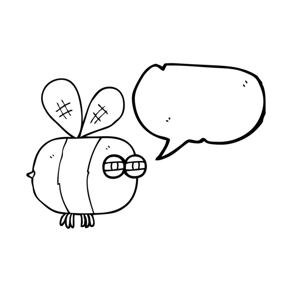 Toespraak bubble cartoon angry bee — Stockvector