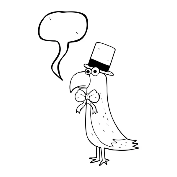 Mowy Bańka kreskówka posh papuga — Wektor stockowy