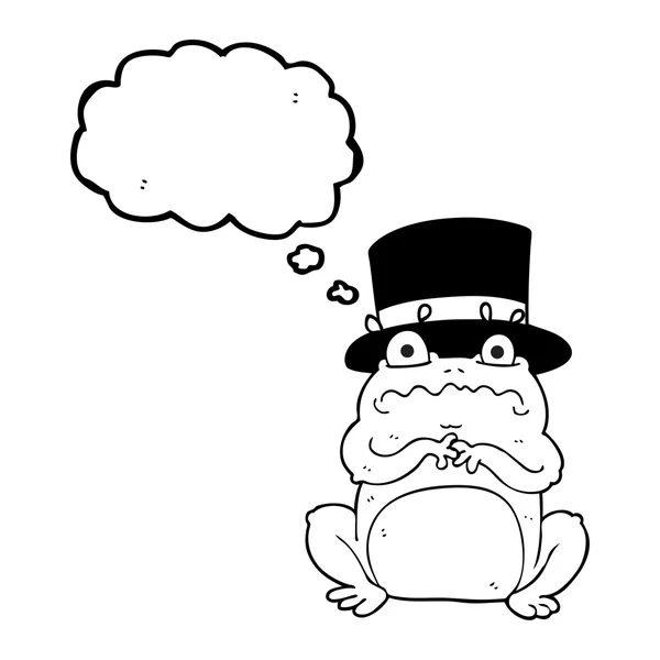 Dacht dat bubble cartoon rijke toad — Stockvector