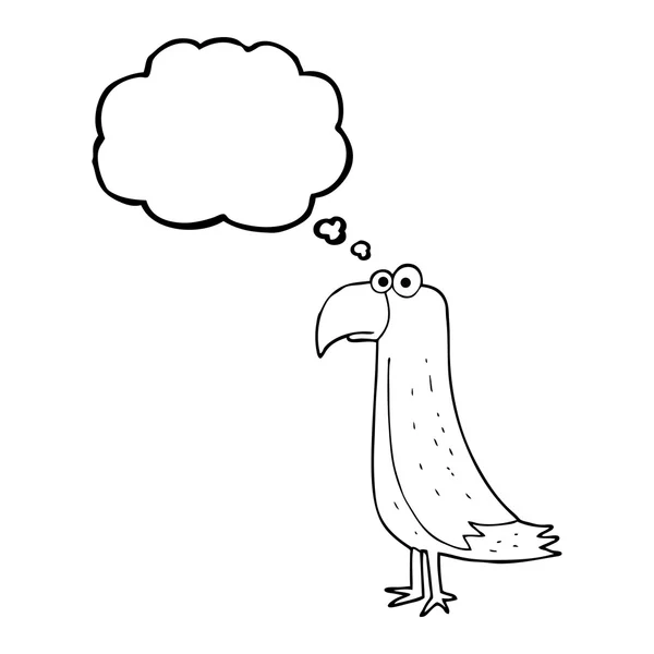 Myšlenka bubliny cartoon papoušek — Stockový vektor