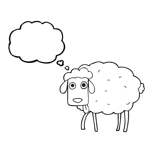 Pensée bulle dessin animé moutons boueux — Image vectorielle