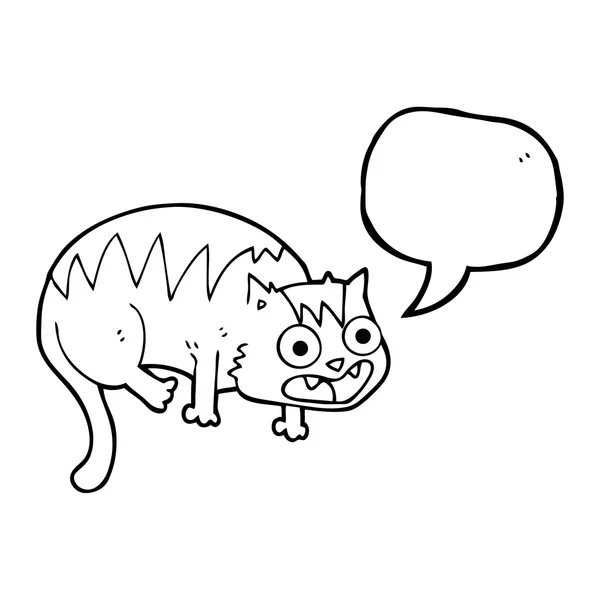 Discours bulle dessin animé chat — Image vectorielle