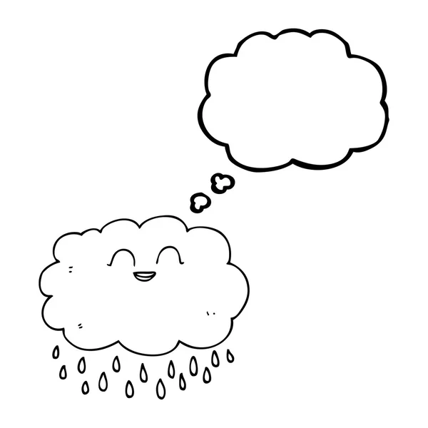 Gondolat buborék rajzfilm raincloud — Stock Vector