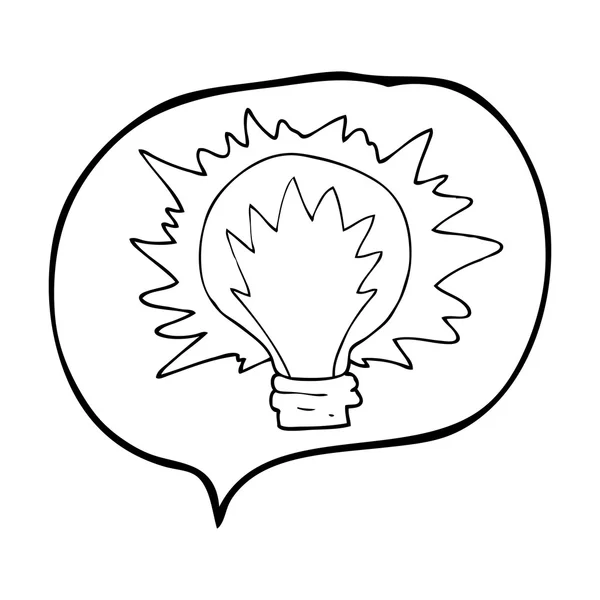 Speech bubble cartoon light bulb — Stock Vector